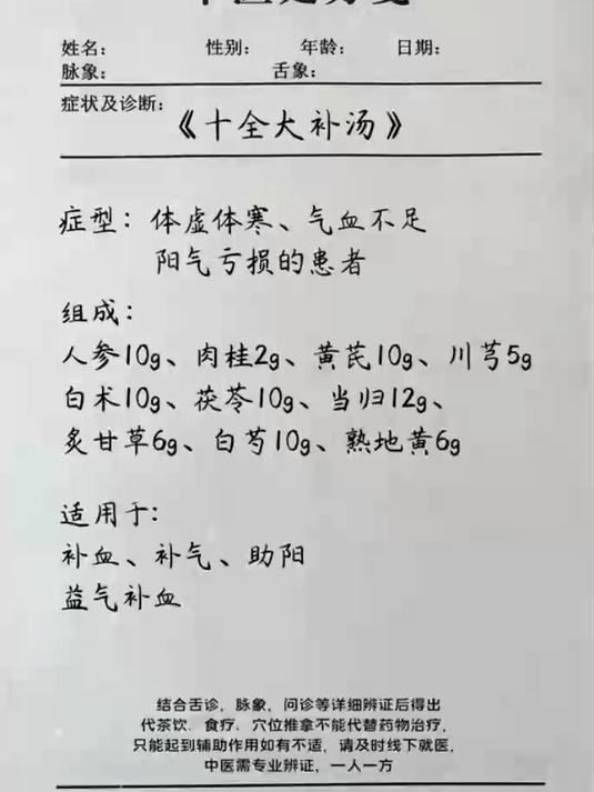 《十全大补汤》