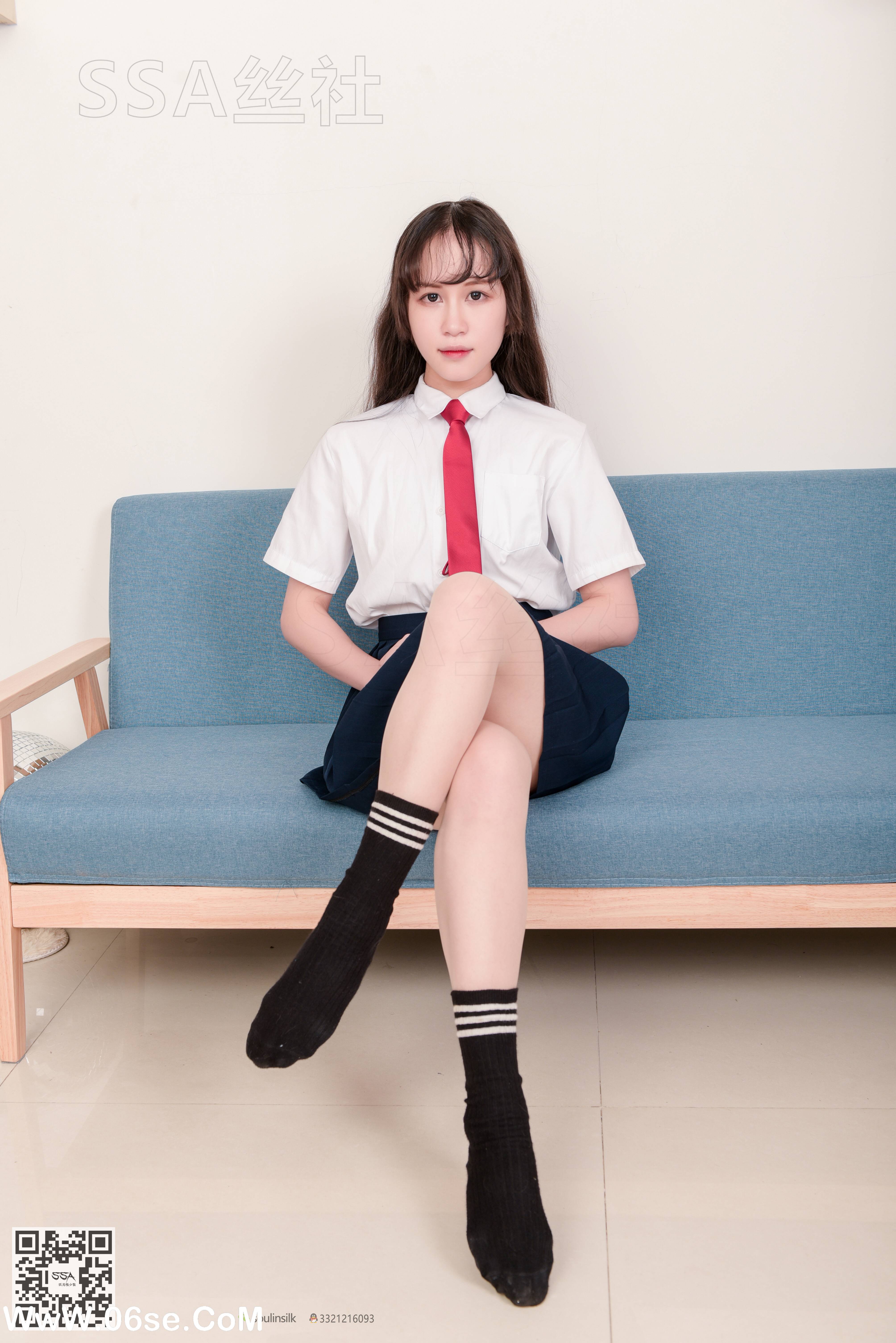 图片[89]-[SSA丝社] NO.141 丹丹 JK制服黑色半膝袜肉丝穿搭示范[133P2.09G]-六色网