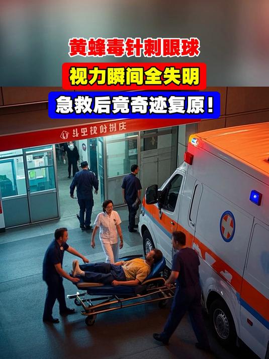黄蜂毒针刺眼球,视力瞬间全失明,急救后竟奇迹复原!