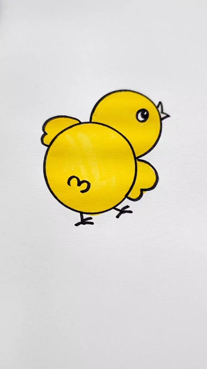 超简单的小鸡画法