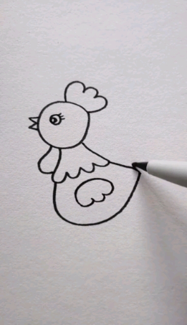 简笔画小公鸡