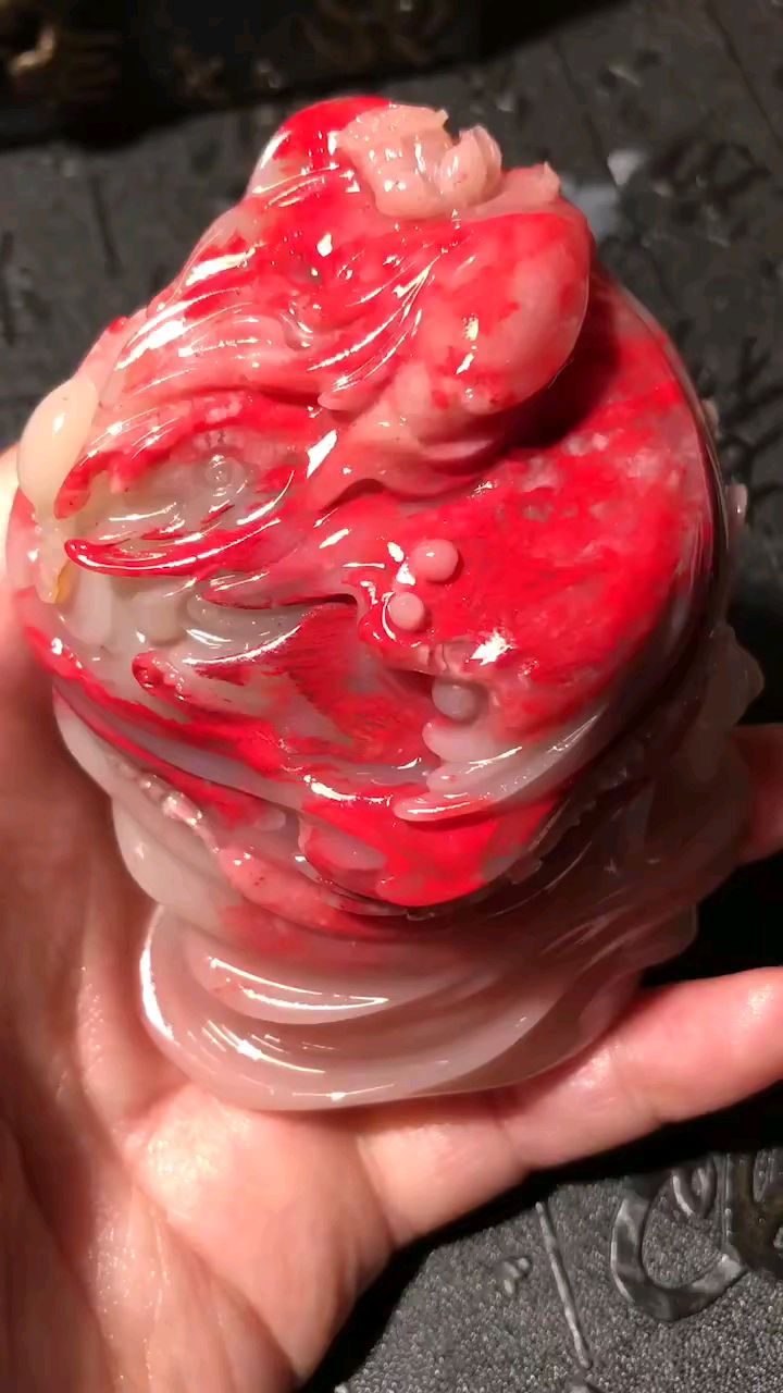 巴林鸡血石精品小摆件