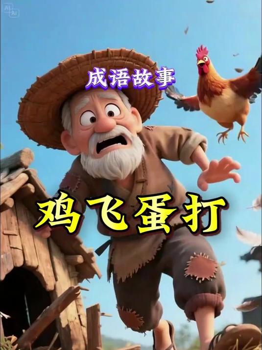 成语故事鸡飞蛋打，用动画的形式来学成语#寓言故事##成语学习#孩子必看成语#