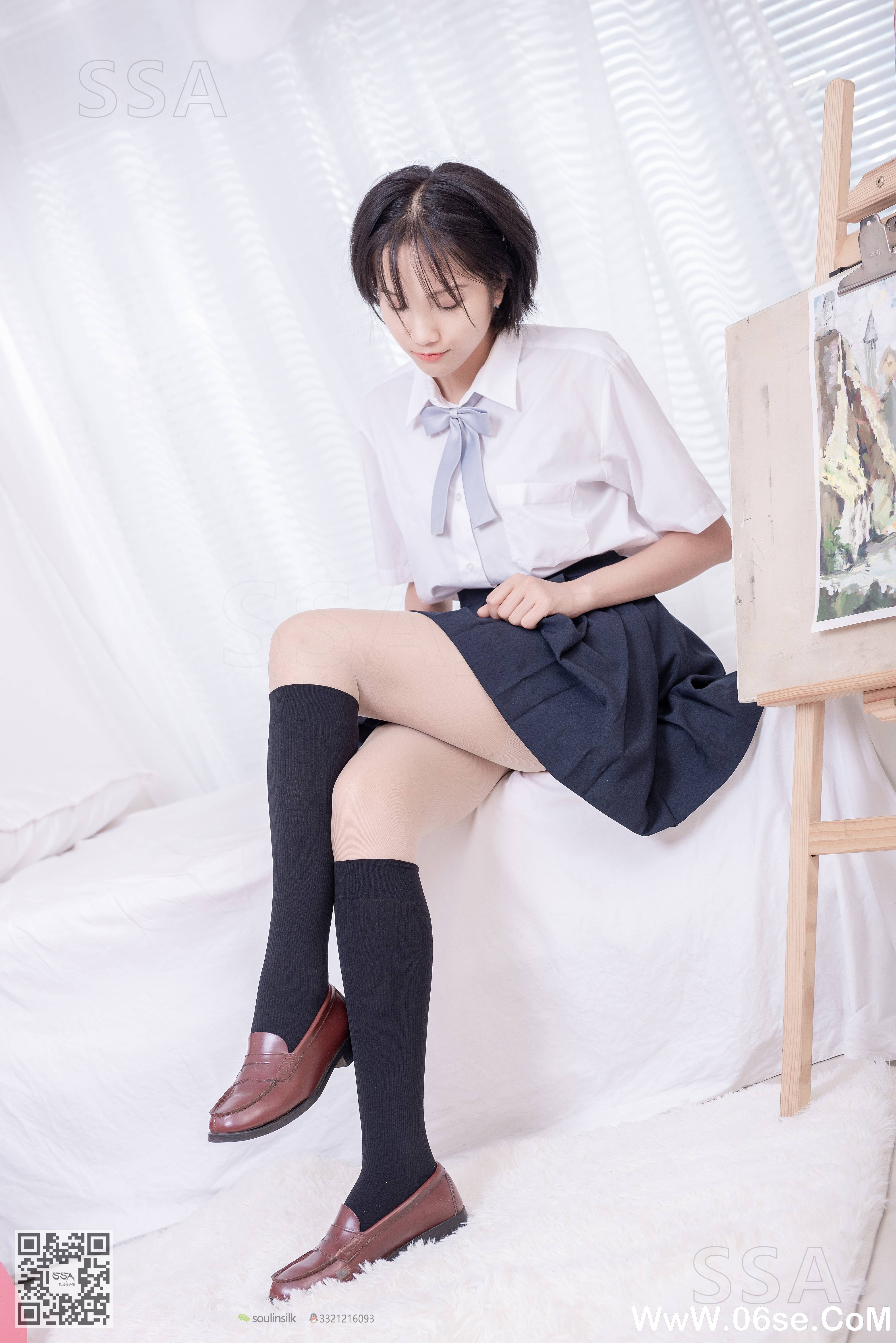 图片[7]-[SSA丝社] NO.181 小佩 酒窝少女JK制服肉丝黑袜穿搭示范[135P1.44G]-六色网