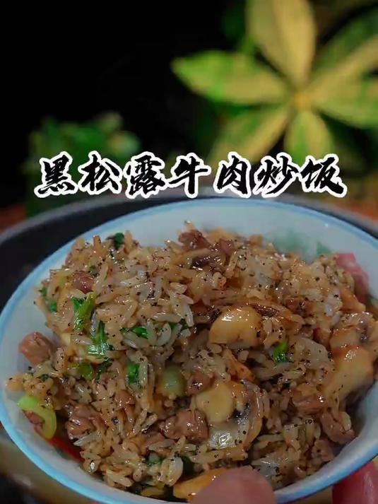 孩子不爱吃你做的饭,那你就试试这个黑松露牛肉炒饭,高级又美味