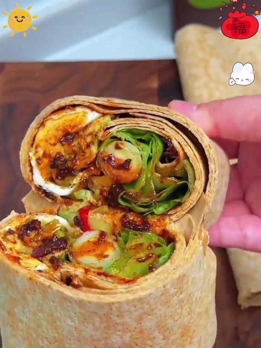 这个全麦煎饼开袋即食嚼起来还有韧性有嚼劲关键不用冷藏冷冻特别适合上班族宿舍党#杂粮煎饼#
