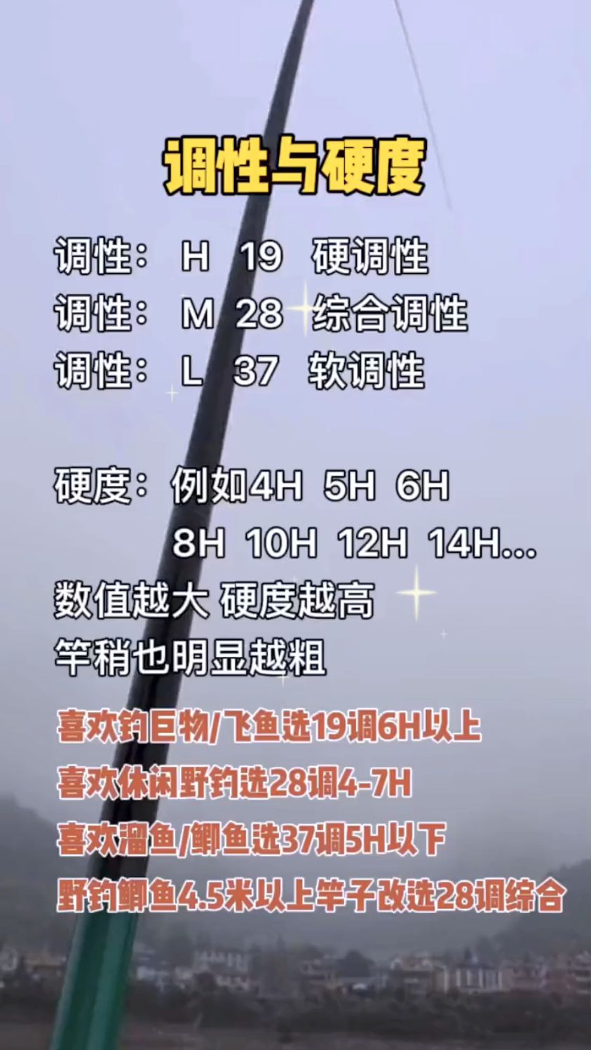 鱼竿的调性与硬度的区别