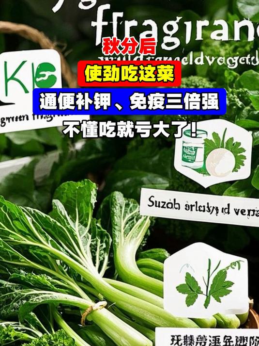 秋分后,使劲吃这菜,通便补钾、免疫三倍强,不懂吃就亏大了!