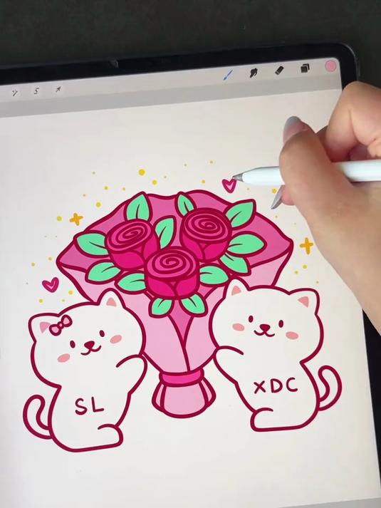 快来画七夕小猫吧