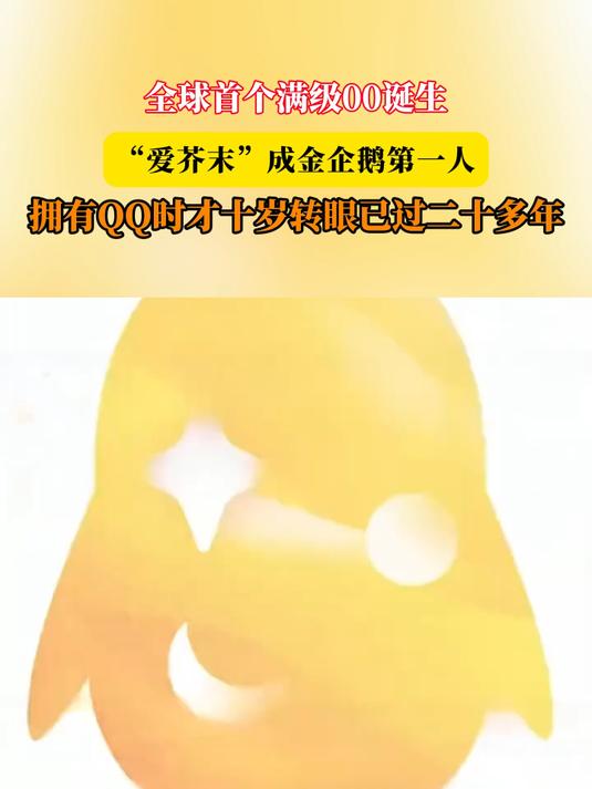 全球首个满级00诞生,“爱芥末”成金企鹅第一人,拥有QQ时才十岁转眼已过二十多年
