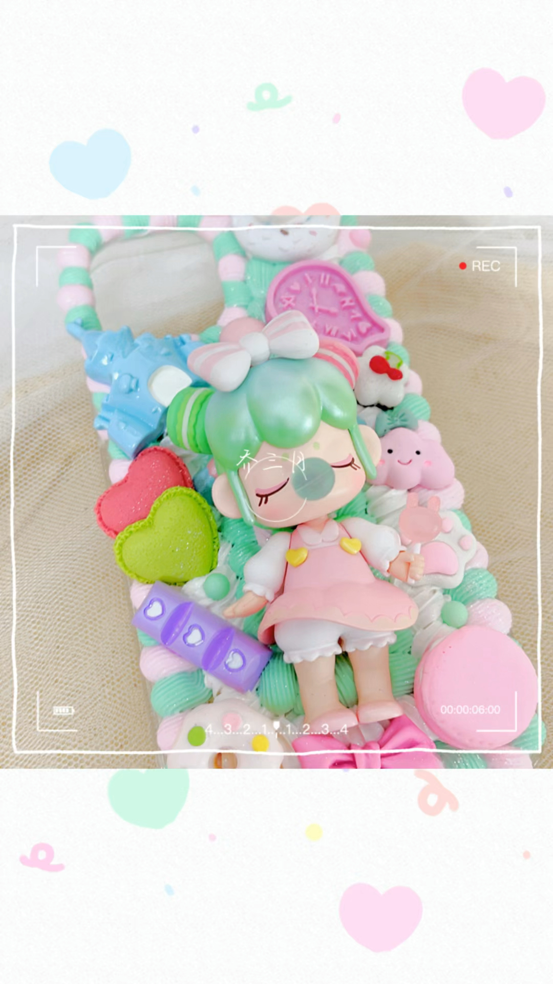 囡茜梦境下午茶:马卡龙奶油胶手机壳制作过程分享