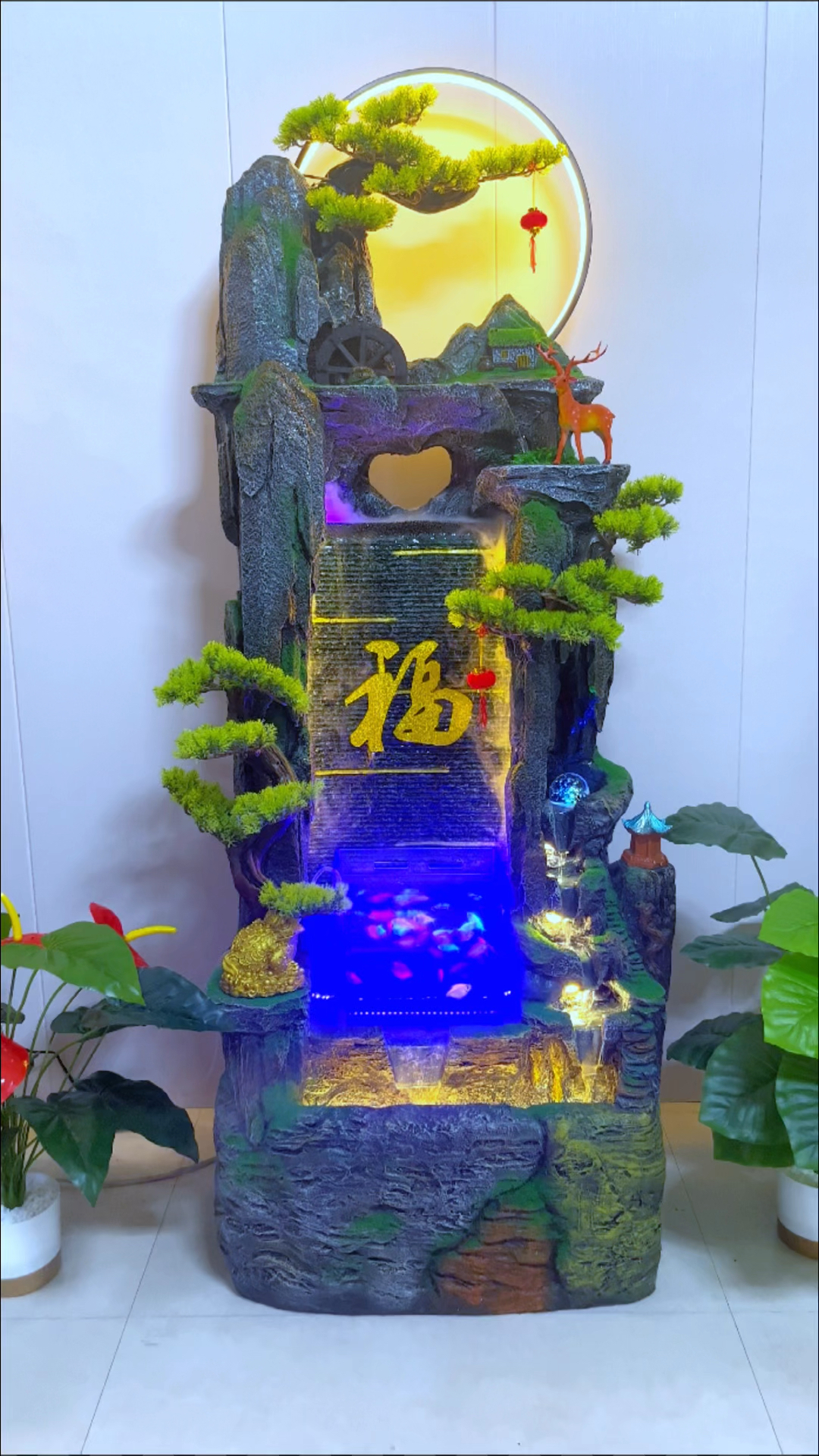 客厅办公室假山流水鱼池摆件