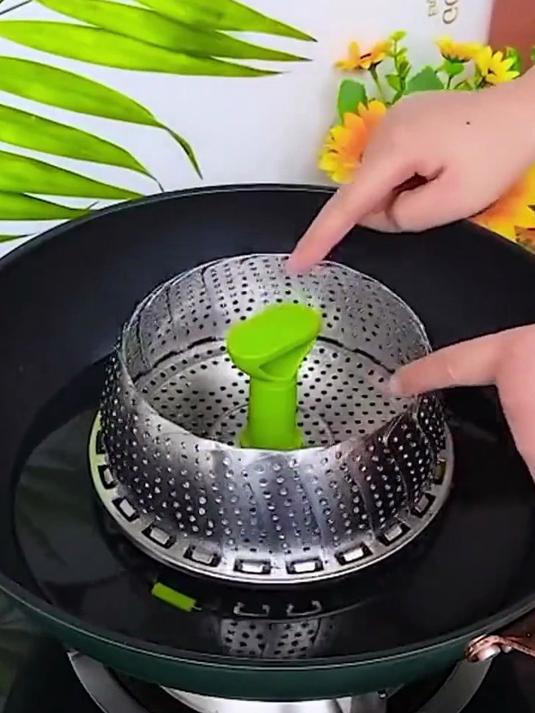 折叠蒸笼,百变,不锈钢,实用,性价比很高。不锈钢折叠蒸笼