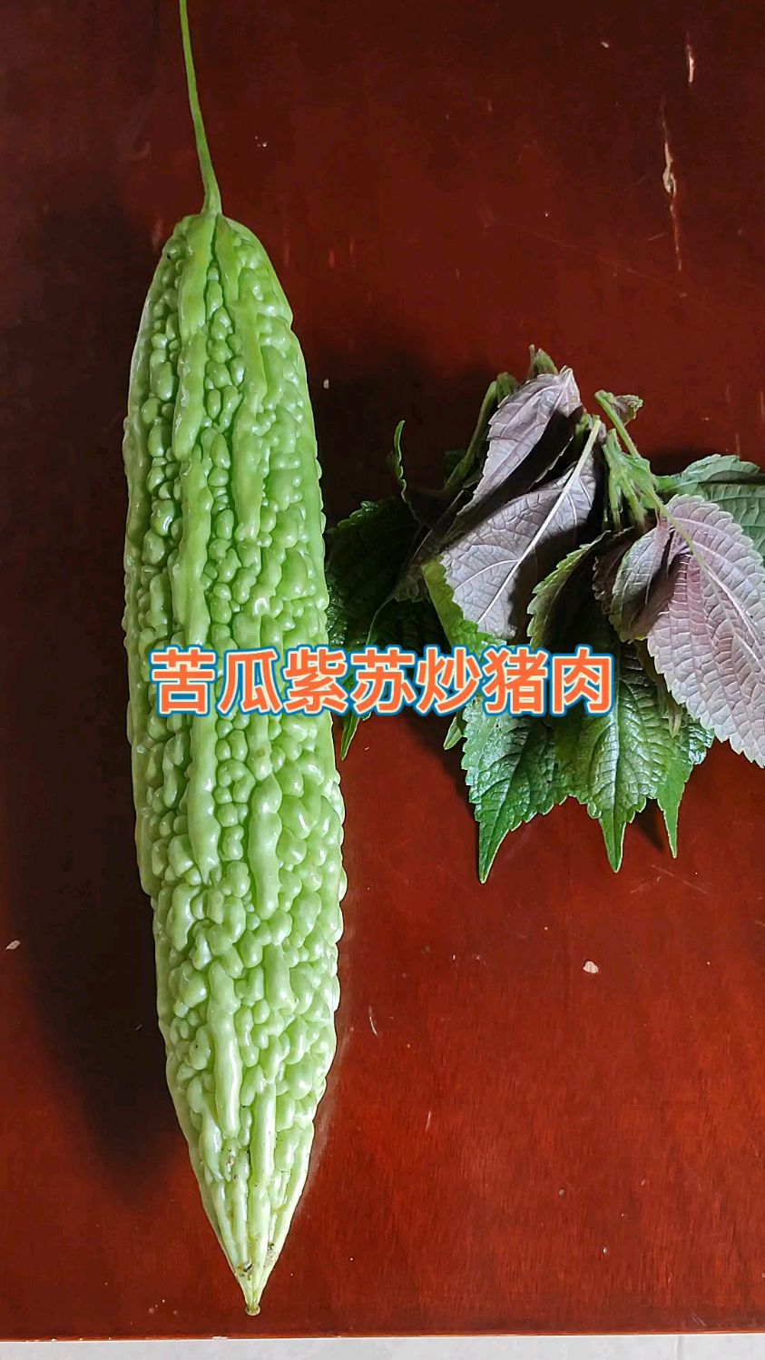 自种苦瓜紫苏炒猪肉