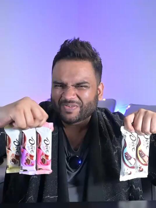 老外炫德芙冰淇淋巧克力全家！尊嘟很特别