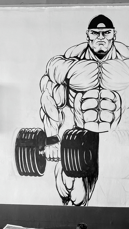 今天画了一个肌肉男