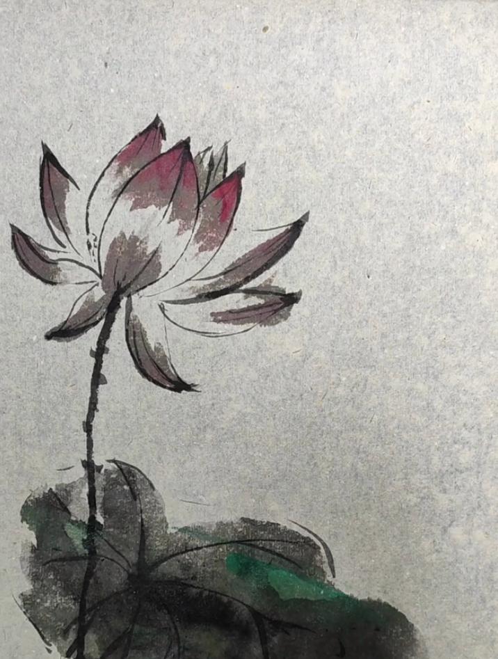 水墨莲花绘画步骤,简单又有意境