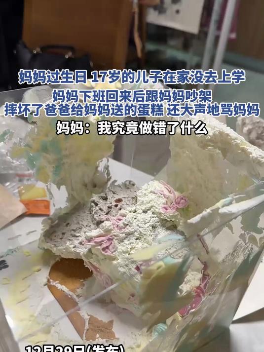 妈妈过生日,17岁的儿子在家没去上学,妈妈下班回来后跟妈妈吵架