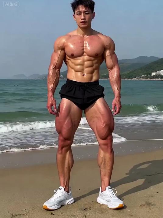 海边肌肉猛男秀身材，不料网友评论亮了！
