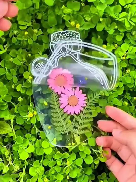 透明贴纸玻璃瓶,创意干花书签收集树叶标本