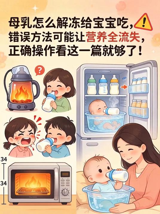 母乳怎么解冻给宝宝吃,错误方法可能让营养全流失,正确操作看这一篇就够了!