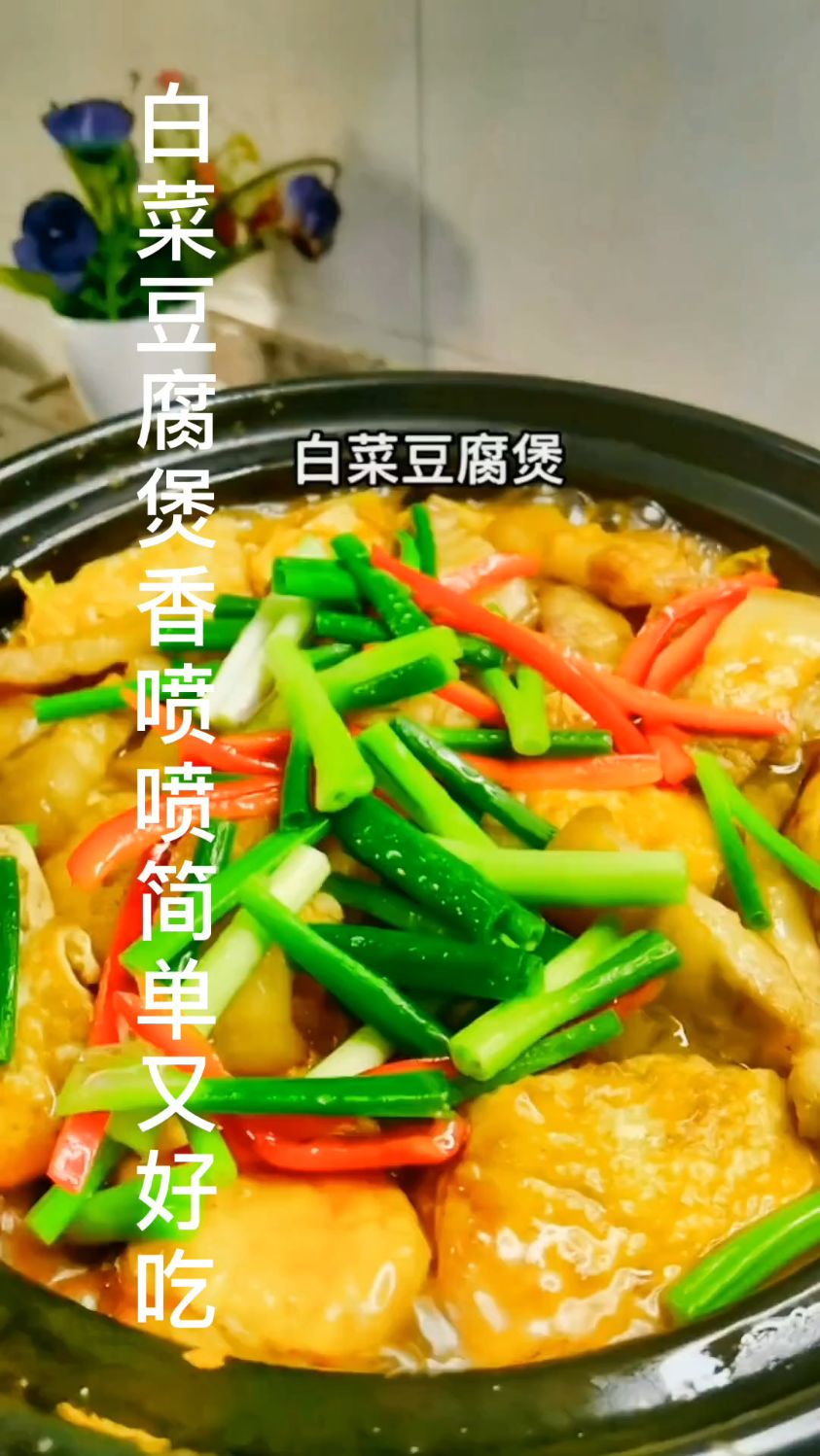 这样做的白菜豆腐煲香喷喷简单又好吃