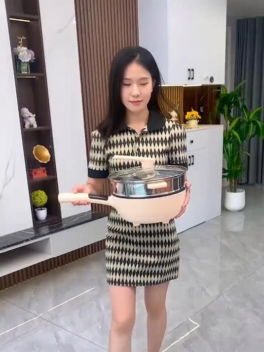 多功能电炒锅,煎炒煮样样行,一锅多用,家用无油烟!