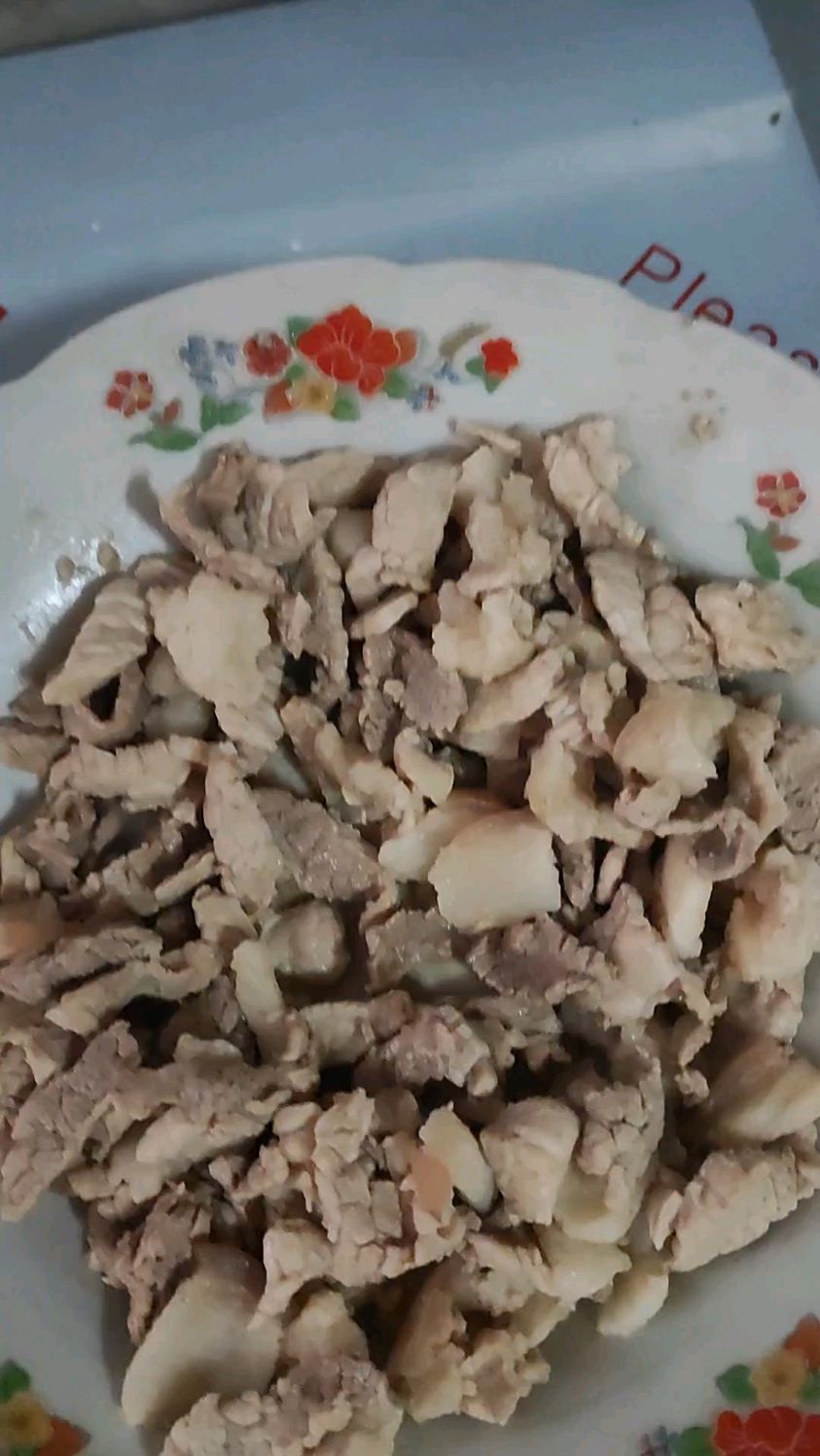 姜葱蒜等节瓜青菜炒猪肉