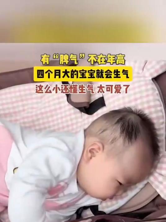 有脾气不在年高,四个月的宝宝生气也太可爱了