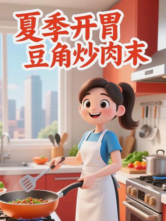 豇豆脆嫩，酸豆角炒肉末开胃