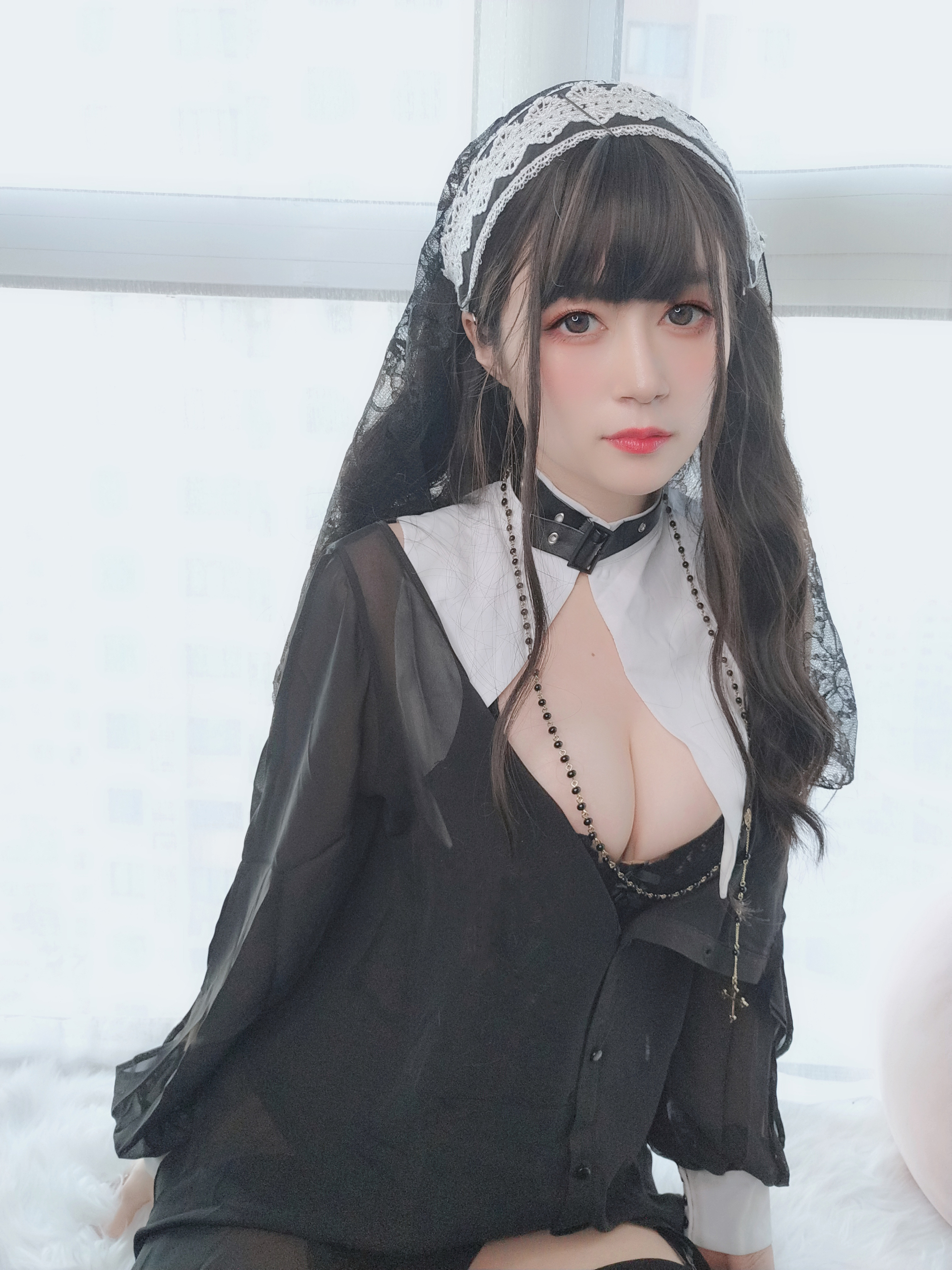 Coser小姐姐白银 NO.044 - 蕾丝修女[86P+7V838M]-六色网