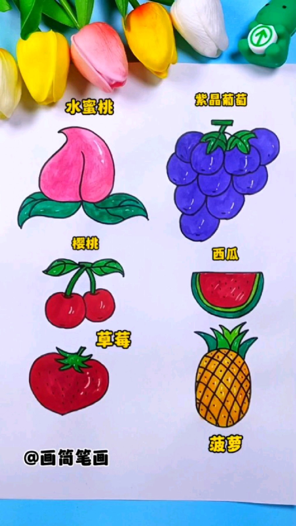 今天来画水果简笔画你喜欢吃哪种水果呢?来跟着老师一起画吧