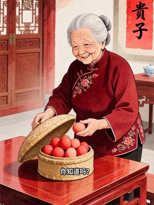 吃喜蛋红鸡蛋报喜添丁