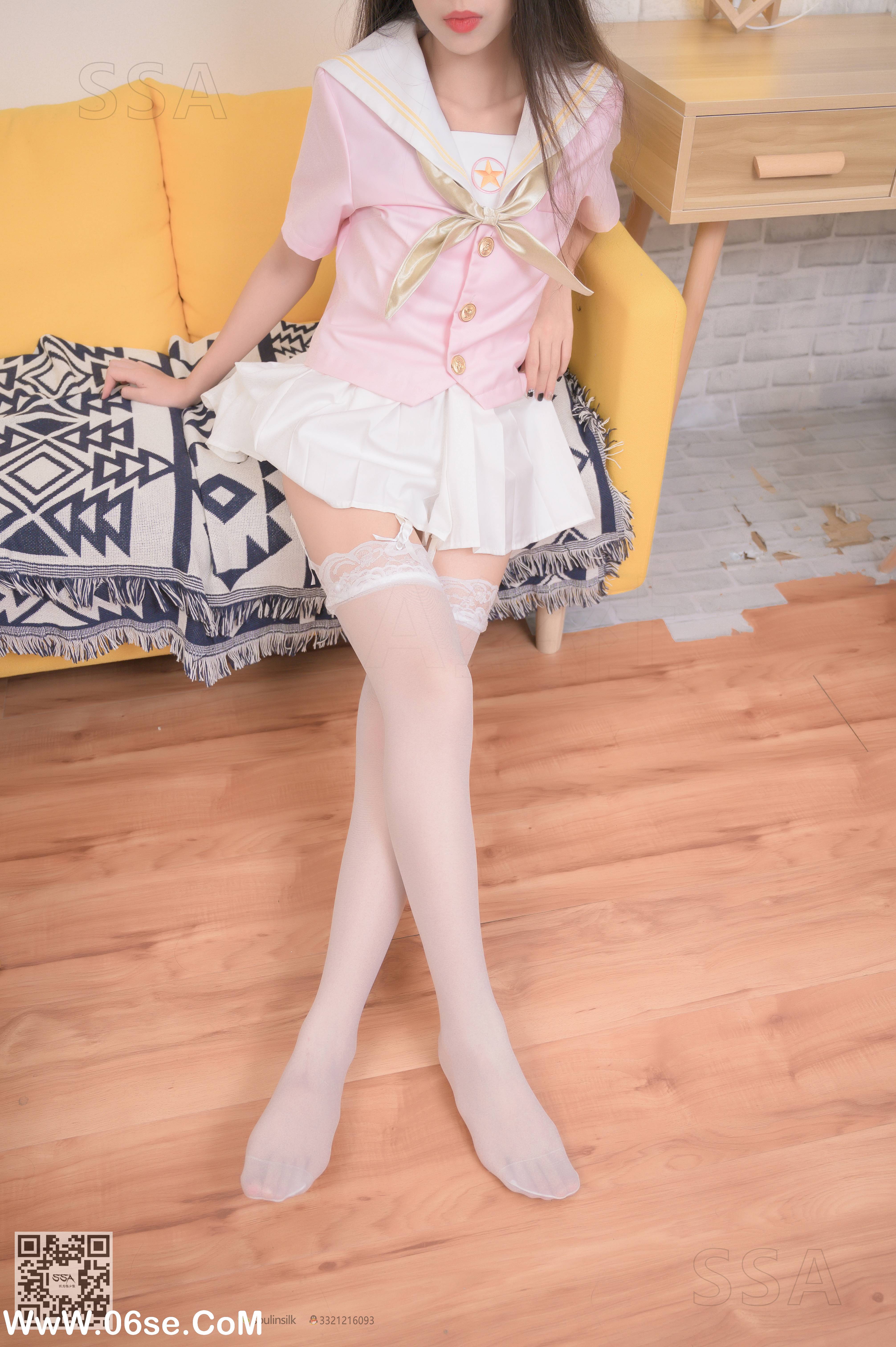 图片[31]-[SSA丝社] NO.179 西西 JK制服白色吊带袜穿搭示范[117P1.54G]-六色网