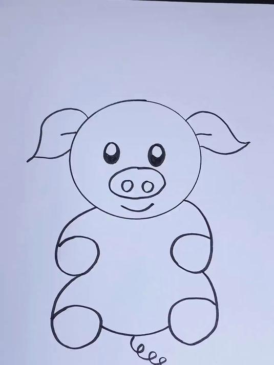 小猪简笔画 画画 小动物的简笔画 想画就画 一学就会系列