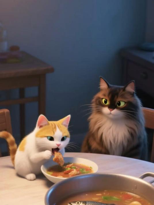 睡前故事:被鱼刺卡在喉咙的小猫