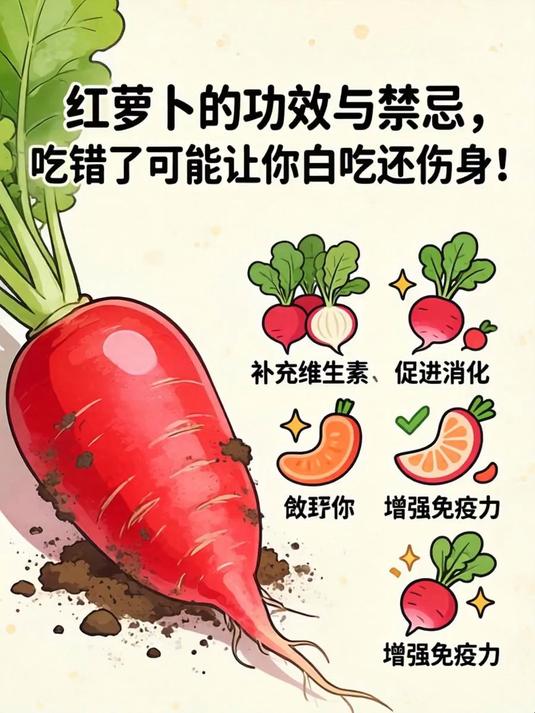 红萝卜的功效与禁忌,吃错了可能让你白吃还伤身!