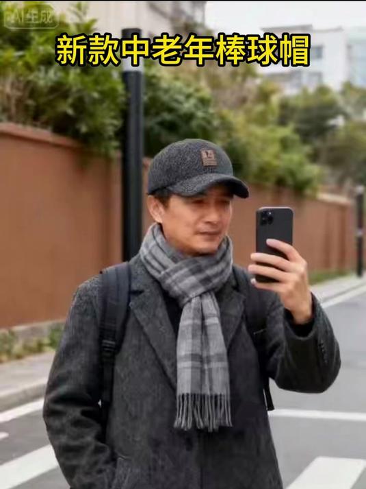 中老年人帽子男护耳毛呢棒球帽,加绒加厚,保暖又帅气有品味
