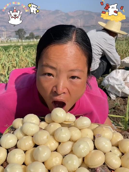 云南特产紫皮独头蒜炒菜特别香!
