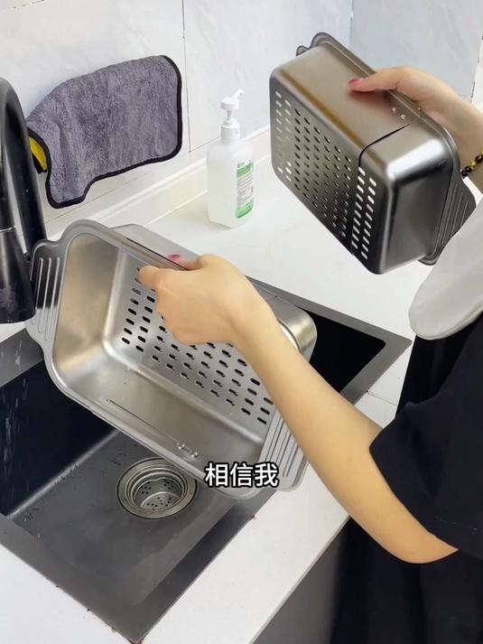 不锈钢可伸缩沥水篮洗菜盆拉篮伸缩沥水架大容量洗菜盆篮厨房用品