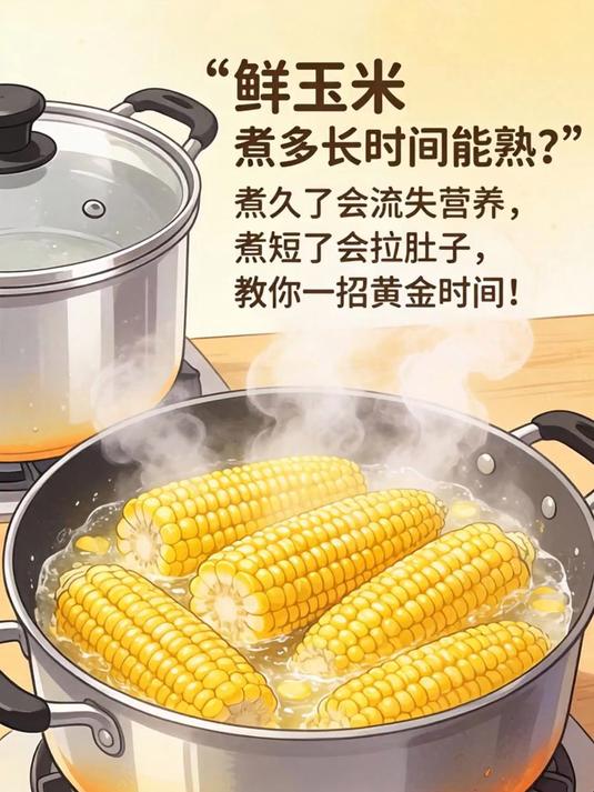 鲜玉米煮多长时间能熟？煮久了会流失营养，煮短了会拉肚子，教你一招黄金时间！