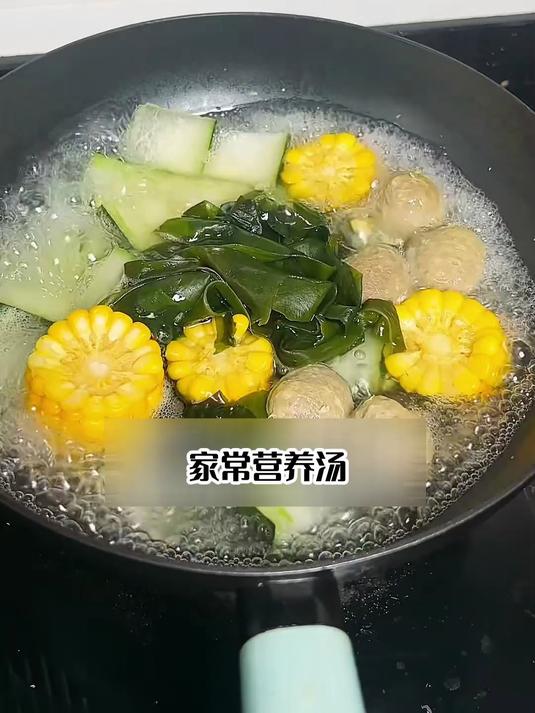 冬瓜玉米牛肉丸子汤,高营养低卡好喝