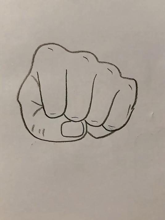 超简单！几笔画出超有型拳头简笔画
