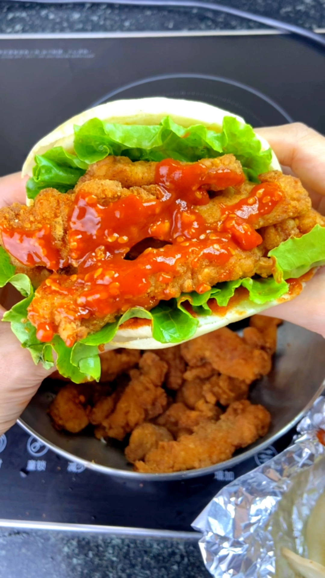 炸鸡柳肉夹馍!外酥里嫩香到爆!