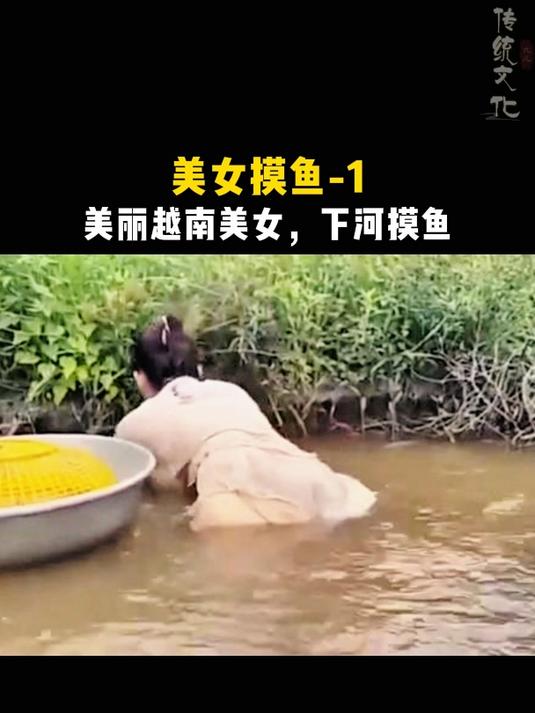 越南美女穿着清凉,下河捕鱼,她能收获多少?(一)