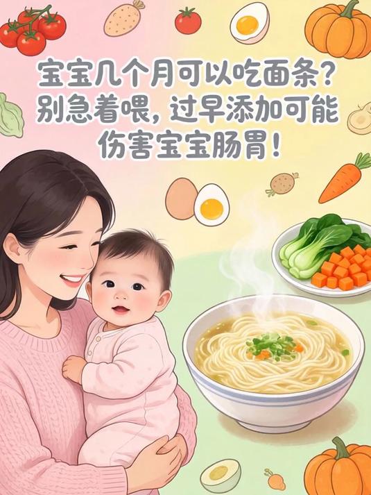 宝宝几个月可以吃面条？别急着喂，过早添加可能伤害宝宝肠胃！