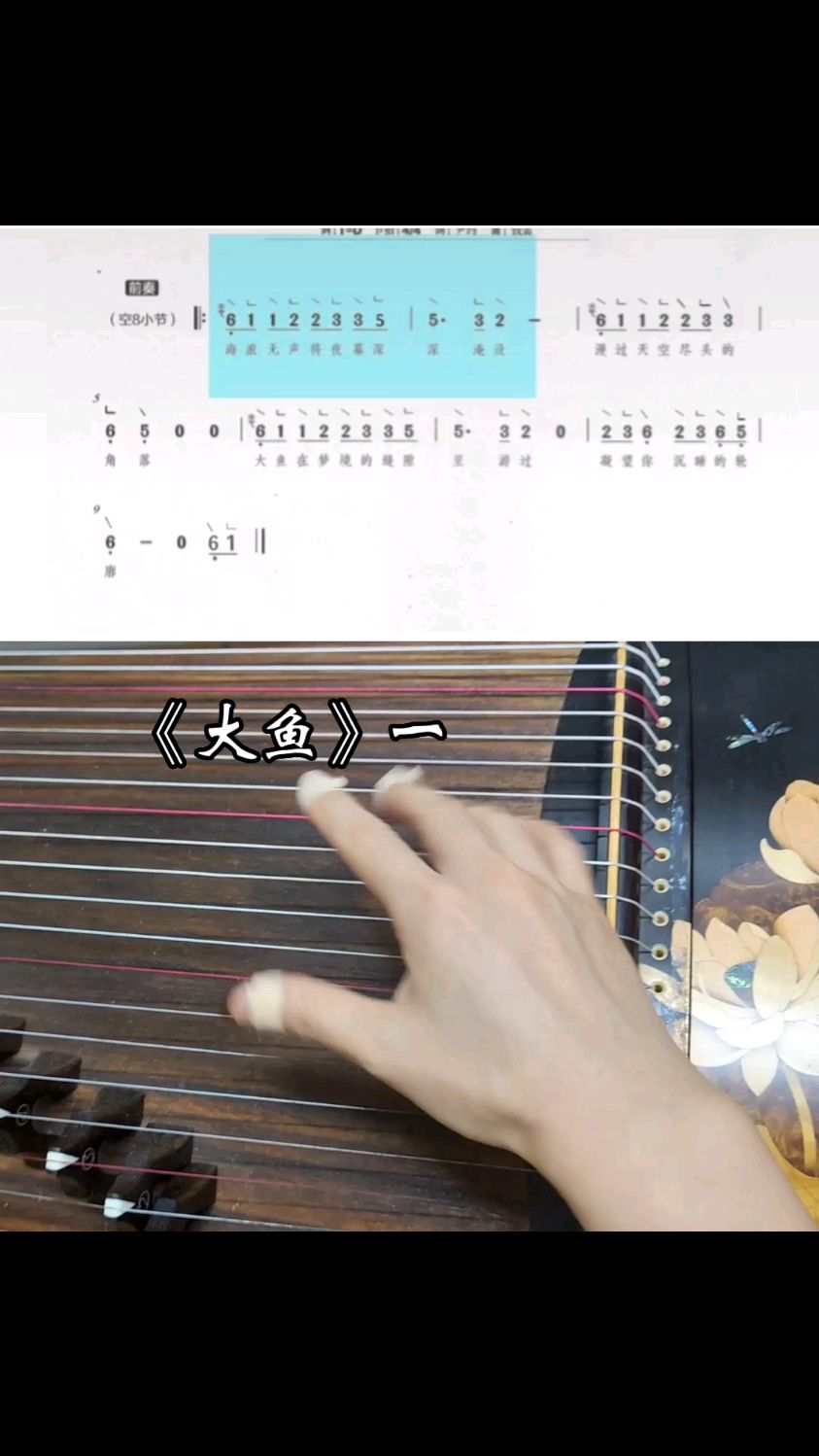 古筝练习曲《大鱼》一，唯美好听#古筝#零基础入门古筝#成人线上学古筝