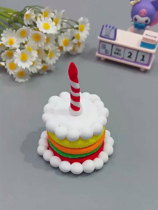 用粘土一起来做小蛋糕吧#手工##超轻粘土手工#