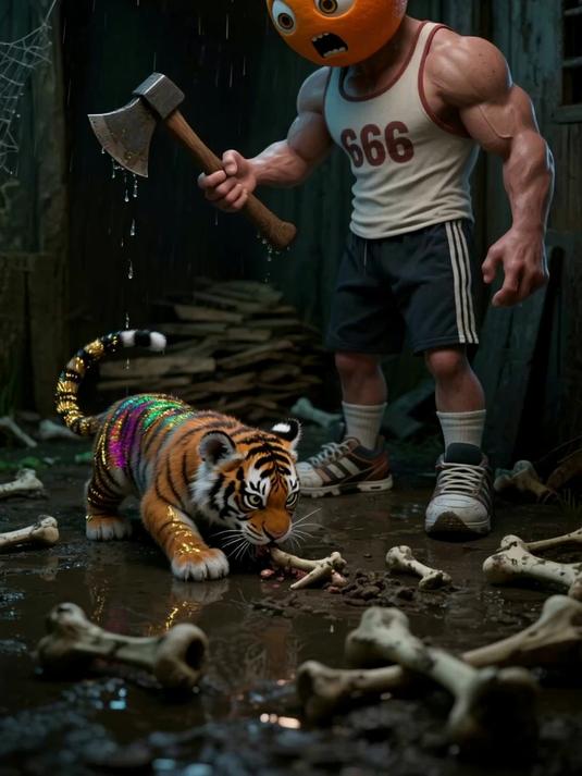 桔子肌肉男的小老虎