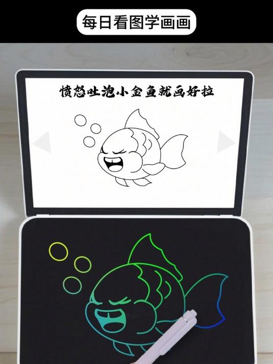 小金鱼怎么画,愤怒,Q版,一学就会的金鱼简笔画 一看就会